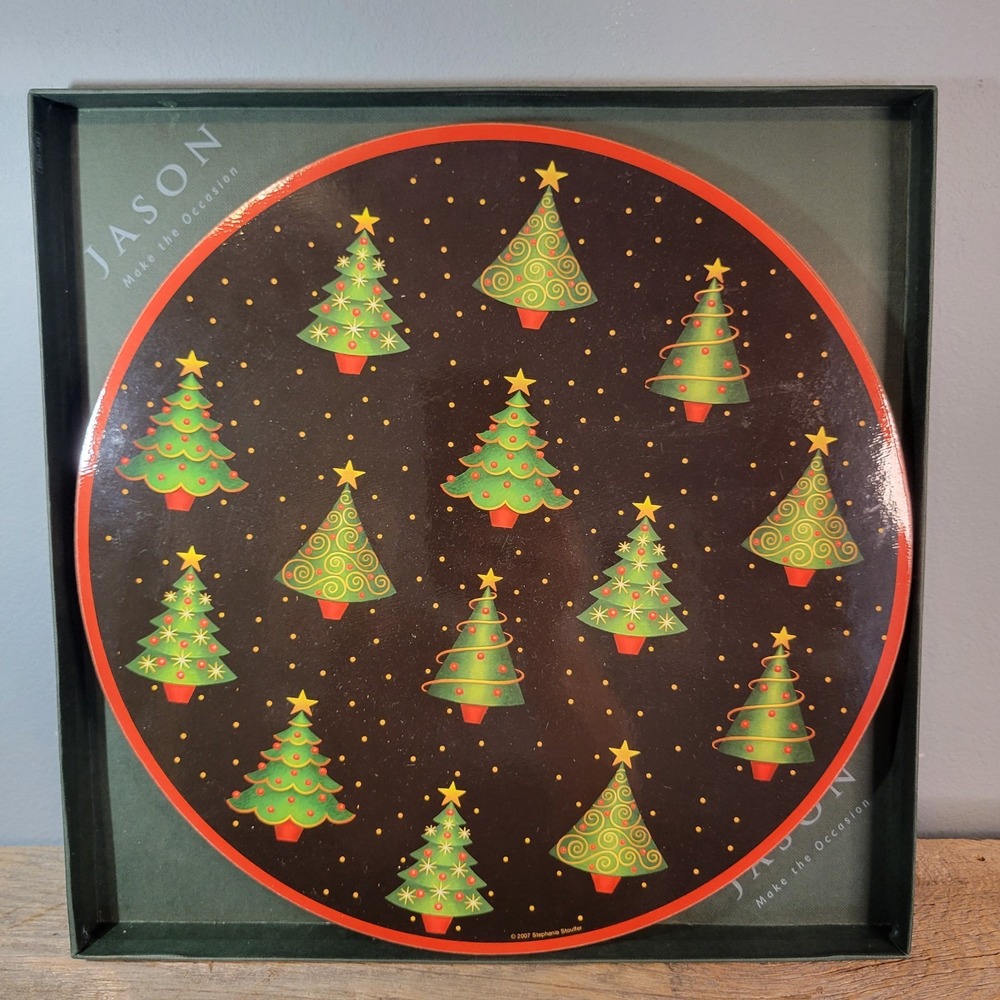 Jason Cork Backed Christmas Holiday Theme Placemats Set of 4
